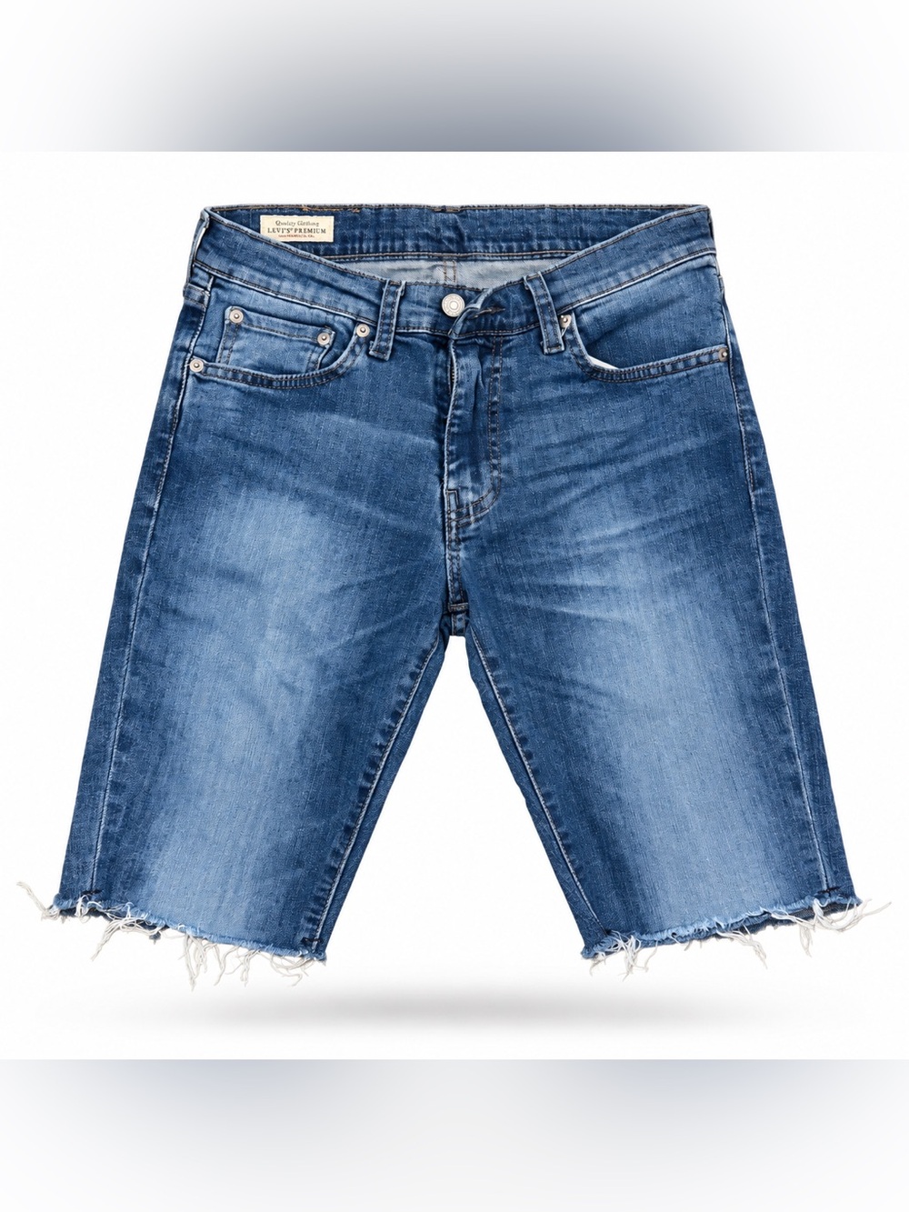 Levi's Distressed Mid-Blue Denim Cutoff Shorts Size 31